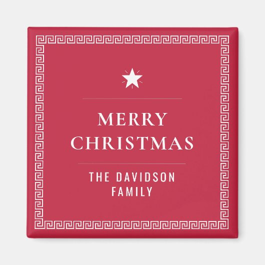 Vrolijk Kerstfeest Elegante Stijlvolle Chic Grieks Magneet (Voorkant)