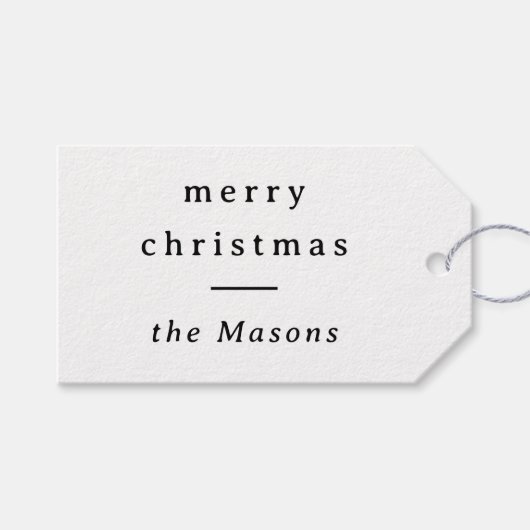 vrolijk kerstfeest | Elegante typografie Blauwgroe Cadeaulabel (Voorkant (Horizontaal))