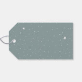 vrolijk kerstfeest | Elegante typografie Blauwgroe Cadeaulabel (Achterkant Horizontaal)