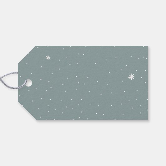 vrolijk kerstfeest | Elegante typografie Blauwgroe Cadeaulabel (Achterkant Horizontaal)