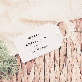 vrolijk kerstfeest | Elegante typografie Blauwgroe Cadeaulabel