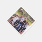 Vrolijk Kerstfeest Elegante Typografie Fotonaam Servet (Hoek)