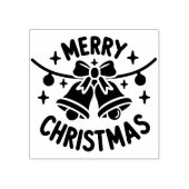 Vrolijk Kerstfeest Elegante Winter Feestdagen Bell Rubberstempel (Afrduk)
