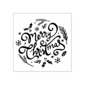 Vrolijk Kerstfeest Elegante Winter Feestdagen Rubberstempel (Afrduk)