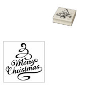 Vrolijk Kerstfeest Elegante Winter Feestdagen Tree Rubberstempel (Gestempeld)