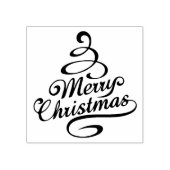 Vrolijk Kerstfeest Elegante Winter Feestdagen Tree Rubberstempel (Afrduk)