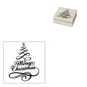 Vrolijk Kerstfeest Elegante Winter Feestdagen Tree Rubberstempel (Gestempeld)
