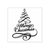 Vrolijk Kerstfeest Elegante Winter Feestdagen Tree Rubberstempel (Afrduk)