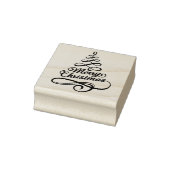 Vrolijk Kerstfeest Elegante Winter Feestdagen Tree Rubberstempel (Stempel)