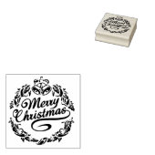 Vrolijk Kerstfeest Elegante Winter Feestdagen Tree Rubberstempel (Gestempeld)