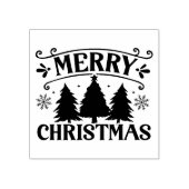 Vrolijk Kerstfeest Elegante Winter Feestdagen Tree Rubberstempel (Afrduk)