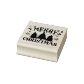 Vrolijk Kerstfeest Elegante Winter Feestdagen Tree Rubberstempel (Stempel)