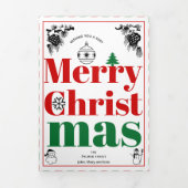 Vrolijk kerstfeest  elementen vet typografie drieluik wenskaart (Cover)