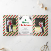 Vrolijk kerstfeest  elementen vet typografie drieluik wenskaart (Binnen)