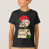 Vrolijk kerstfeest Elf Black T-shirt (Voorkant)