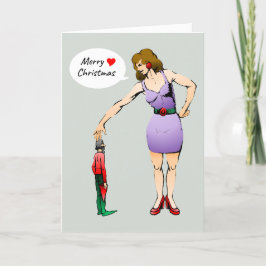 Vrolijk Kerstfeest Elf Foto Kaart