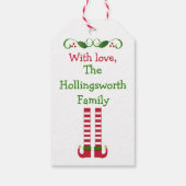 Vrolijk kerstfeest - Elf Legs gepersonaliseerd Cadeaulabel (Achterkant)