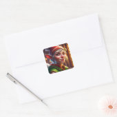 Vrolijk kerstfeest  Elf Vierkante Sticker (Envelop)