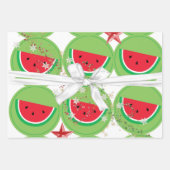 Vrolijk kerstfeest Elf Watermelon Santa Inpakpapier Vel (Voorkant)