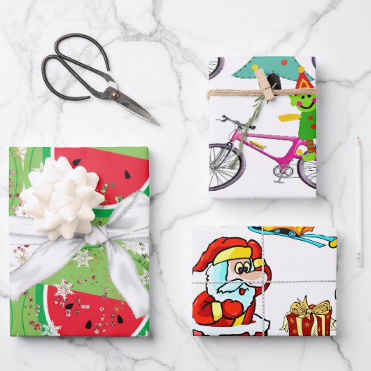 Vrolijk kerstfeest Elf Watermelon Santa Inpakpapier Vel (Voorkant)