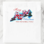Vrolijk kerstfeest - Elfen Sleederen in Sneeuw Rechthoekige Sticker (Tas)