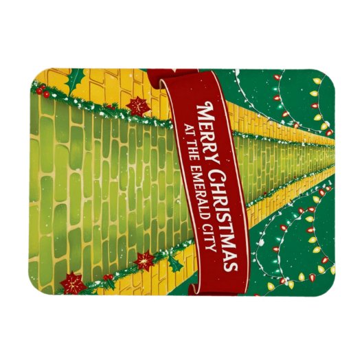 Vrolijk kerstfeest Emerald City Holiday Magneet (Horizontaal)