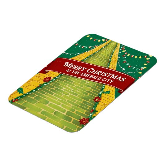 Vrolijk kerstfeest Emerald City Holiday Magneet (Linkerzijde)