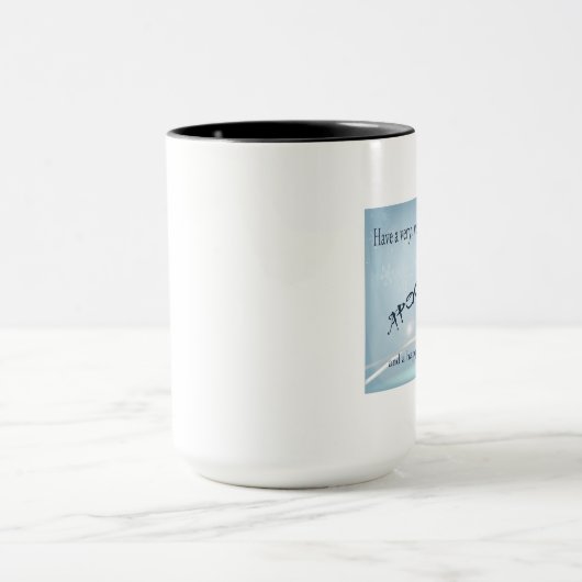 'Vrolijk kerstfeest en Apocalyps' Mok. Mok (Midden)