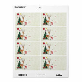 Vrolijk kerstfeest en bomen | Cadeaulabels Etiket (Full Sheet)