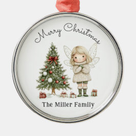 Vrolijk Kerstfeest en Boom Gepersonaliseerde Gift Metalen Ornament