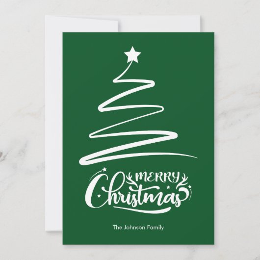 Vrolijk kerstfeest en boomgroene kerst Kaart (Voorkant)