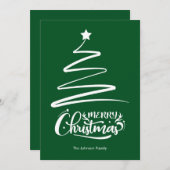 Vrolijk kerstfeest en boomgroene kerst Kaart (Voorkant / Achterkant)