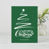 Vrolijk kerstfeest en boomgroene kerst Kaart (Staand voorkant)