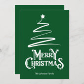 Vrolijk kerstfeest en boomgroene kerst Kaart (Voorkant / Achterkant)