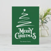 Vrolijk kerstfeest en boomgroene kerst Kaart (Staand voorkant)