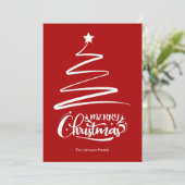 Vrolijk kerstfeest en boomrode kerst Kaart (Staand voorkant)