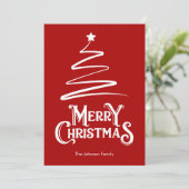 Vrolijk kerstfeest en boomrode kerst Kaart (Staand voorkant)