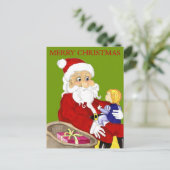 Vrolijk kerstfeest en briefkaart voor kinderen (Staand voorkant)