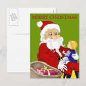 Vrolijk kerstfeest en briefkaart voor kinderen (Voorkant / Achterkant)