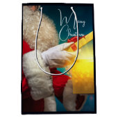 Vrolijk kerstfeest en cadeau medium cadeauzakje (Voorkant)