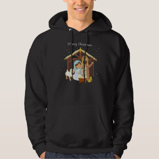 Vrolijk kerstfeest en Christelijke nativiteit scèn Hoodie