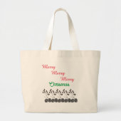 Vrolijk Kerstfeest en dennenappels Wissen Grote Tote Bag (Voorkant)