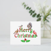 Vrolijk kerstfeest en eekhoorn feestdagenkaart (Staand voorkant)