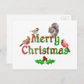 Vrolijk kerstfeest en eekhoorn feestdagenkaart (Voorkant / Achterkant)