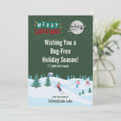 Vrolijk kerstfeest en een Bug-Free Holiday Season  Feestdagenkaart (Staand voorkant)