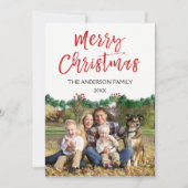 Vrolijk kerstfeest en een foto van Garland Feestdagenkaart (Voorkant)