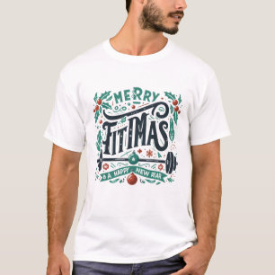 Vrolijk kerstfeest en een gelukkig nieuw achterker t-shirt