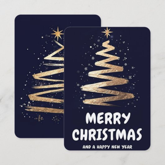 Vrolijk kerstfeest en een gelukkig nieuwjaar! bedankkaart (Voorkant / Achterkant)