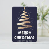 Vrolijk kerstfeest en een gelukkig nieuwjaar! bedankkaart (Staand voorkant)