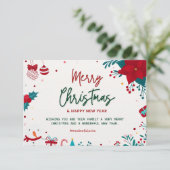 Vrolijk kerstfeest en een gelukkig nieuwjaar bedankkaart (Staand voorkant)